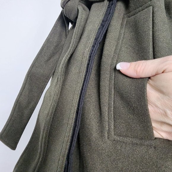 Asos Green Wrap Waist Tie Winter Jacket Size 12 - Picture 8 of 14